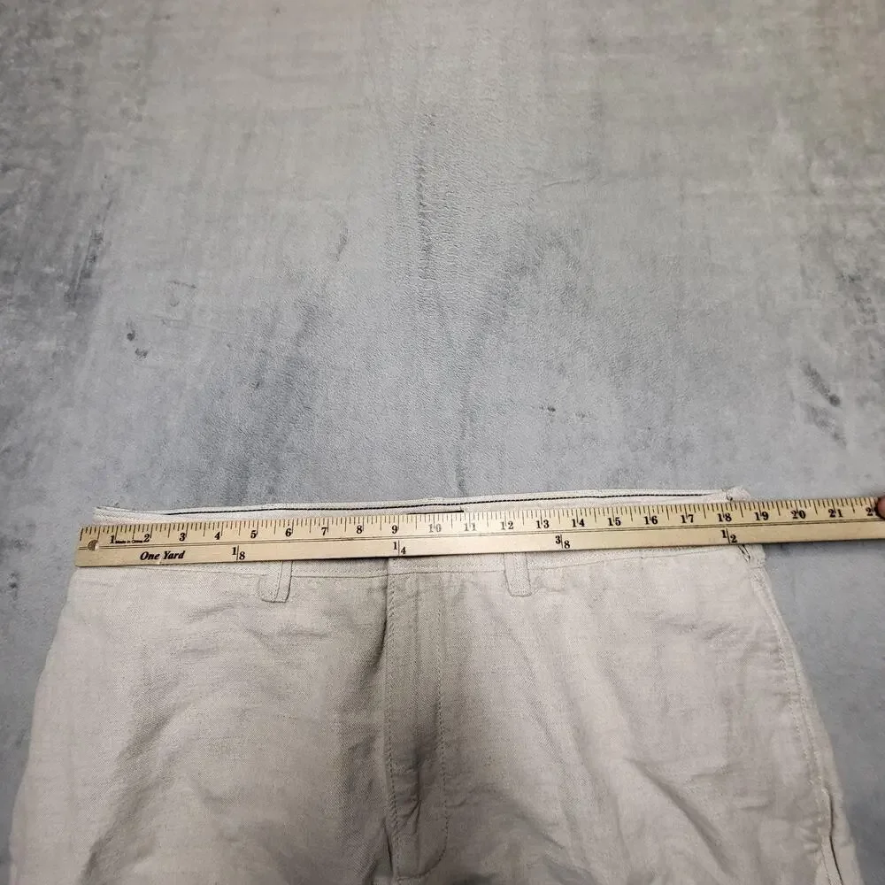 St. John's Bay Pants Mens 38x29 Beige Chino Relaxed Fit Linen Cotton Pockets